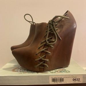 Jeffrey Campbell Brown Zup, Size 8 Bootie